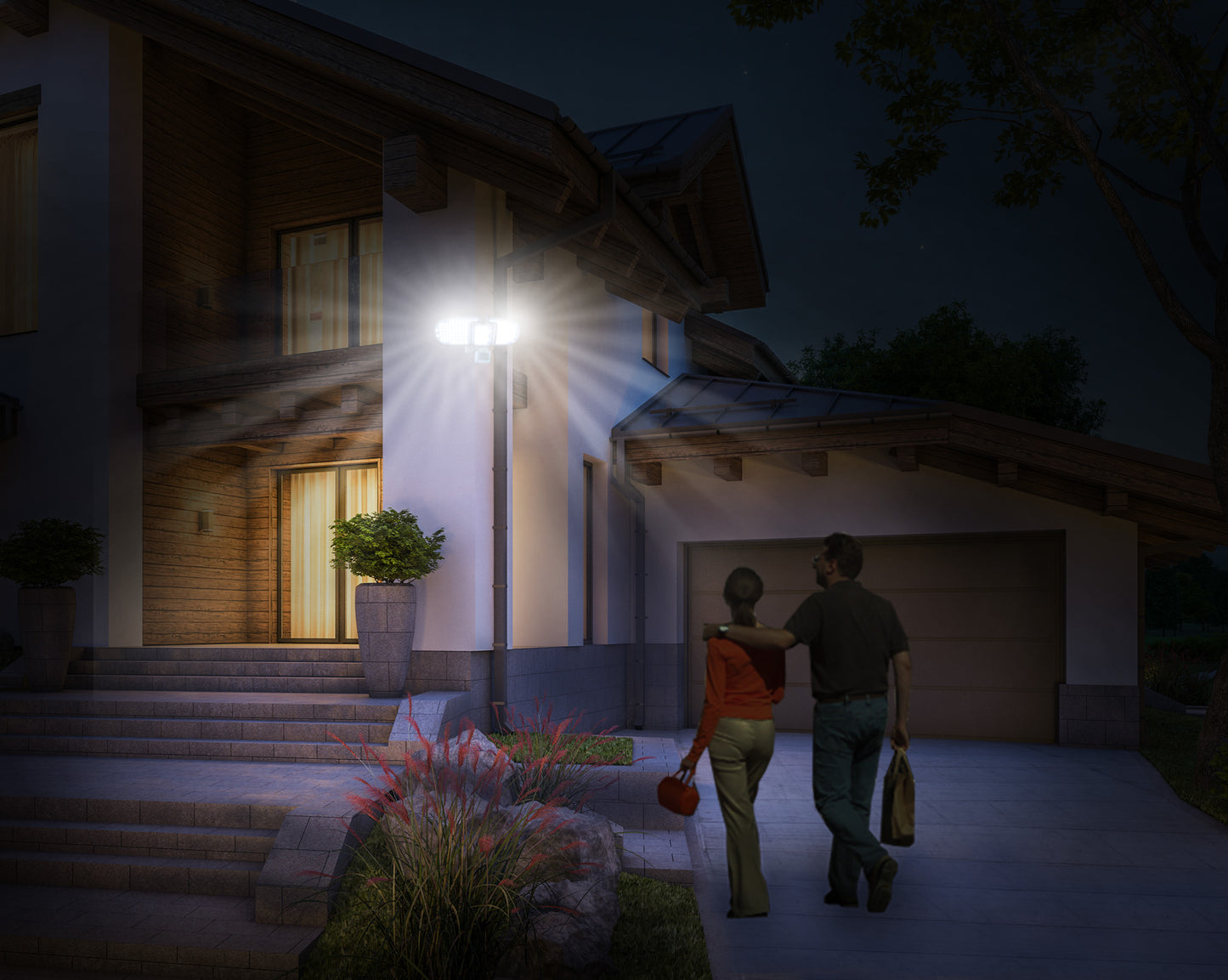 205 LED Triple Head Solar Motion Security Light(Refurbished)