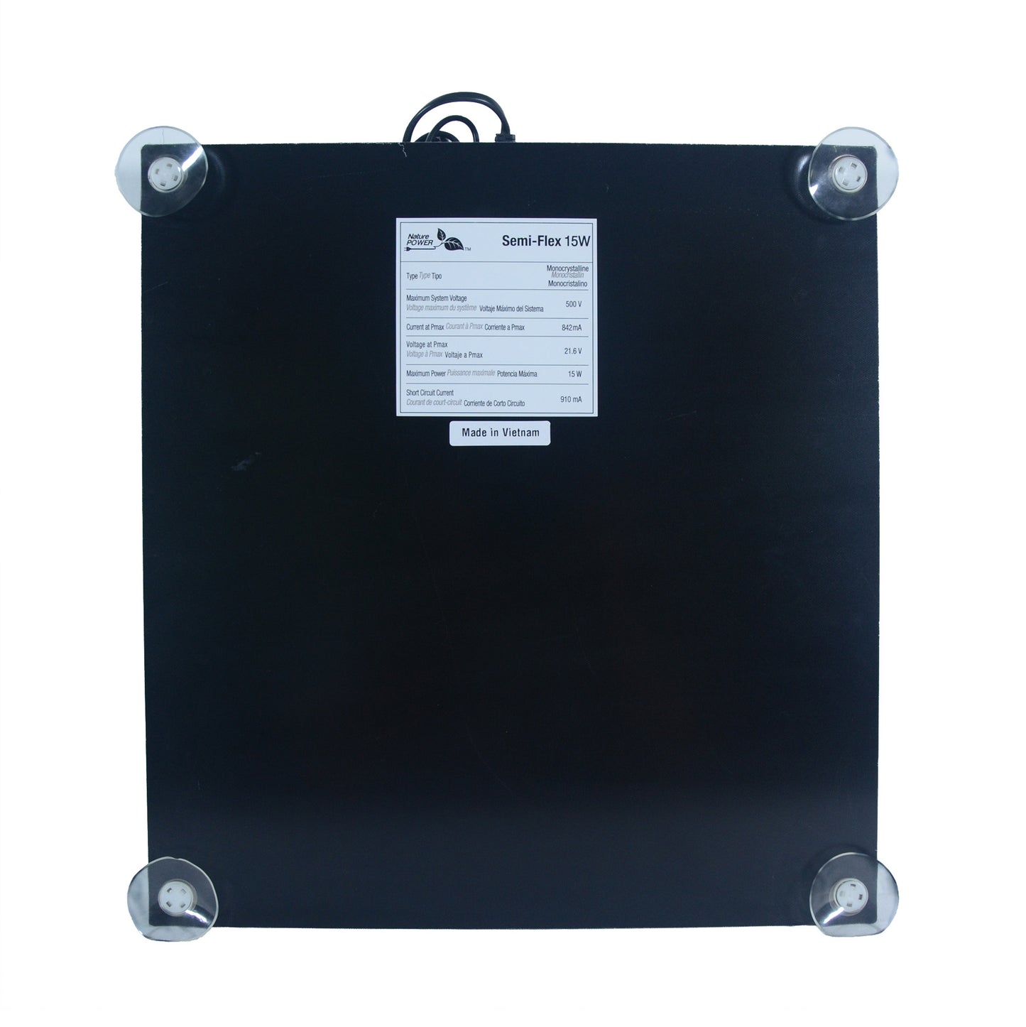 15 Watt Semi-Flex Monocrystalline Solar Panel for 12-Volt Charging (Refurbished)