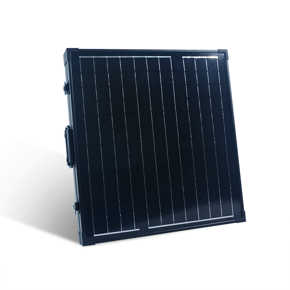80-Watt Portable Monocrystalline Solar Panel for 12-Volt Charging in Briefcase Design (refurbished) - Ecowareness
