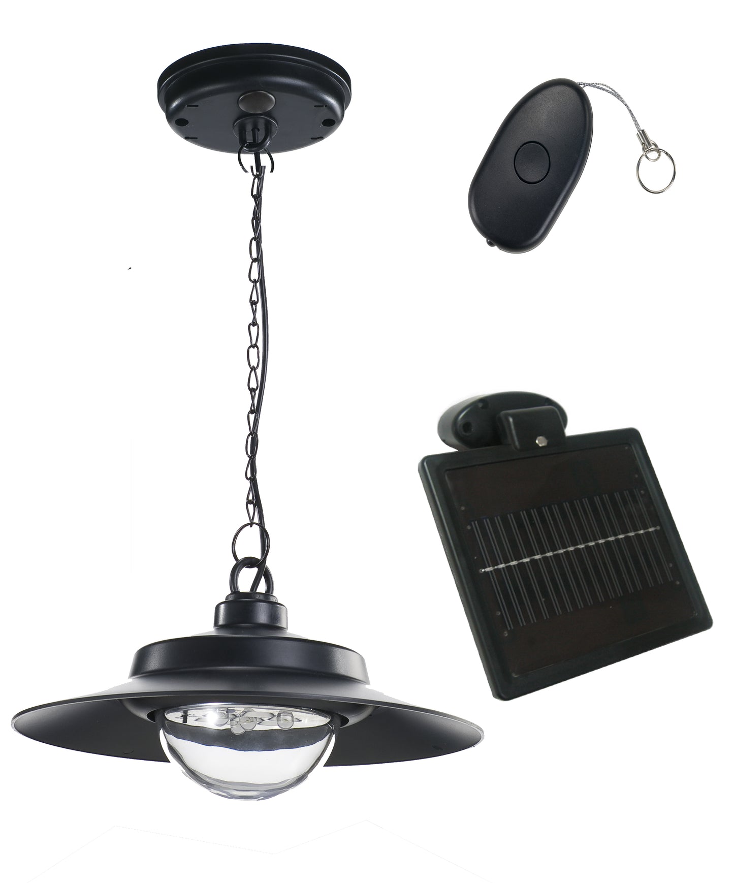 Nature Power Hanging Solar Powered LED Shed Light with Remote Control, Black Finish, 250 Lumens - Ecowareness