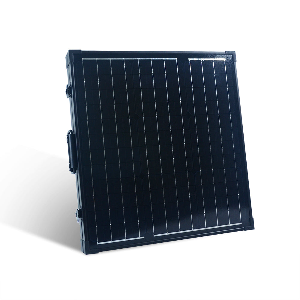 80-Watt Portable Monocrystalline Solar Panel for 12-Volt Charging in Briefcase Design (refurbished) - Ecowareness
